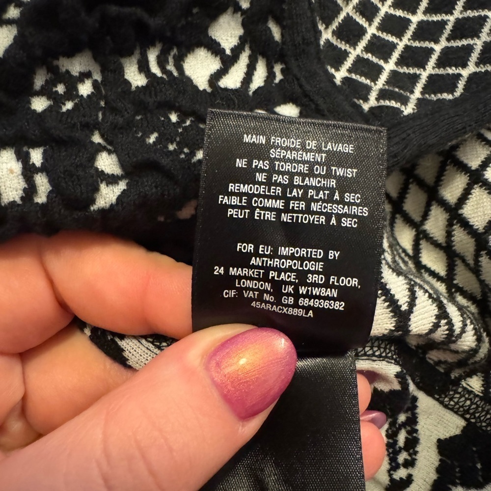 Anthropologie Moth Black and White Zip Up Blazer, L - Picture 5 of 7